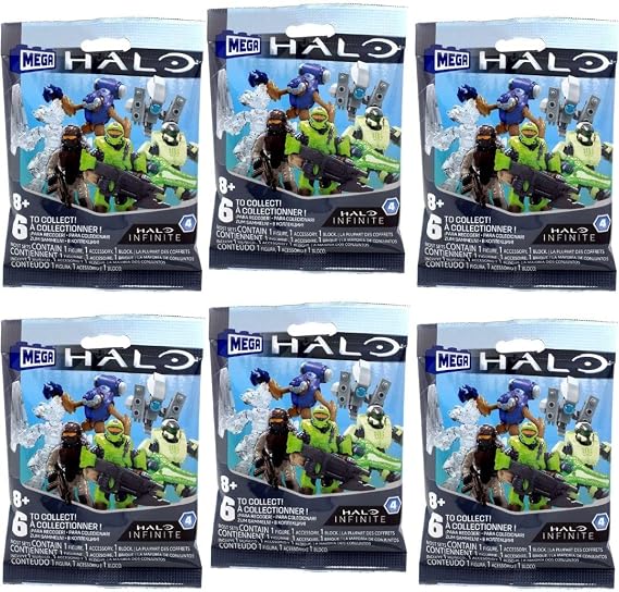 Mega Construx Halo Infinite Series 4 Mini Figures Blind Bags Complete Set of 6 Packs