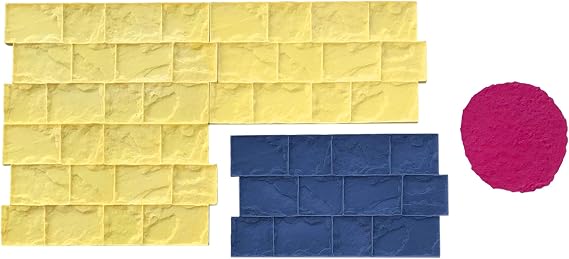 Roman Cobble Concrete Stamp Set by Walttools | Classic Decorative Cobblestone Pattern, Sturdy Polyurethane Texturing Mats, Realistic Detail (5 Piece)