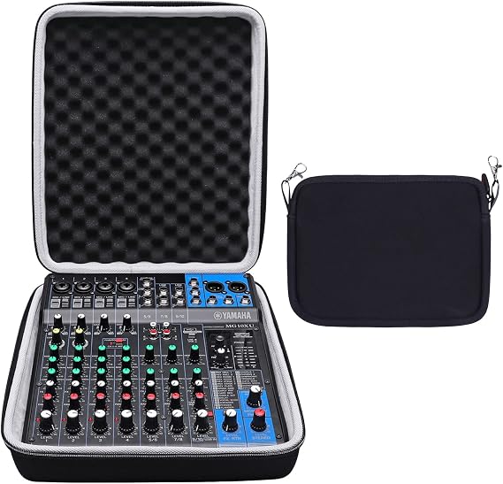 XANAD Hard Case for YAMAHA MG10XU or MG10 or MG0610-Input Stereo Mixer with Small Storage Cover - Carrying Storage Bag