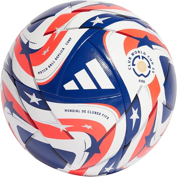 adidas FIFA Club World Cup Competition Ball - Heat-adhesive seamless construction, FIFA quality professional certification, bold design inspired by flags and stars