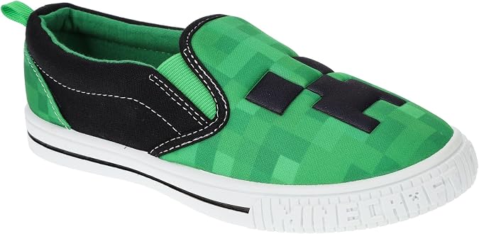 Minecraft Boys Creeper Slip-On Shoes for Little Kids, Sport, Skate, Casual