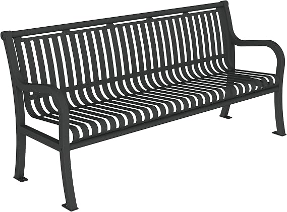 Norwood Open Air Series Premium Ribbed Bench with Back