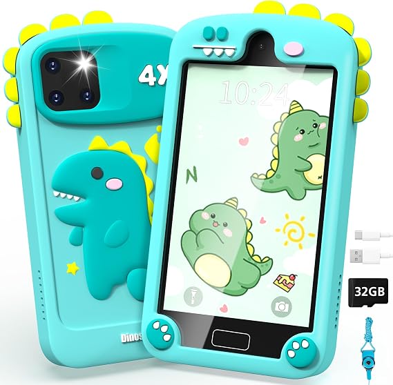 Smart Phone for Kids, Toddler Boy Toys | Birthday Gifts for Boy 3-10 Year Old, Preschool Learning Play Toy Cell Phone, Educational Games, 32 GB Card