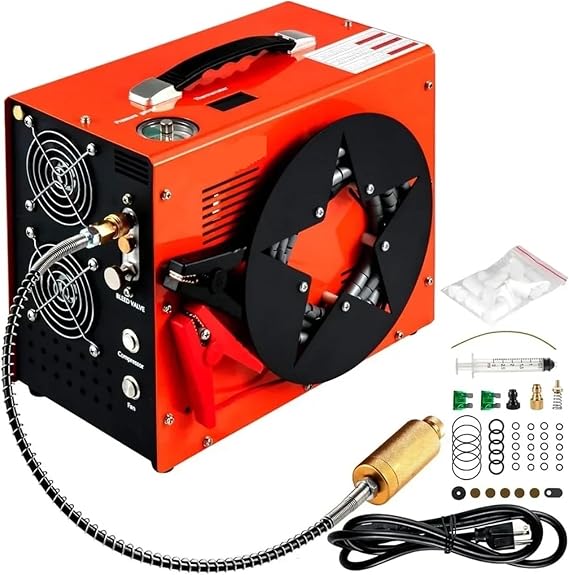 Air Compressor, PCP Air Compressor, DC 12V Auto Stop for Car or Home Use Tire Replacement, Air Pump