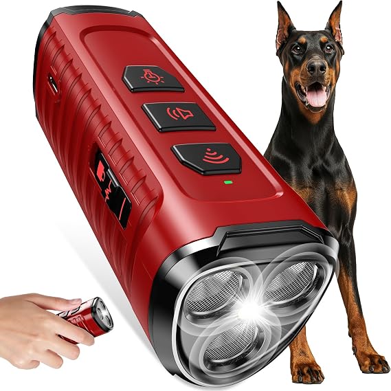 Cbersmg 3X Ultrasonic to Stop Barking Neighbors Dog, Portable Anti Barking Device Dog Bark Deterrent Device 50ft Range 5 Modes, Flashlight & Beep Safe & Effective for Small, Medium & Large Dogs