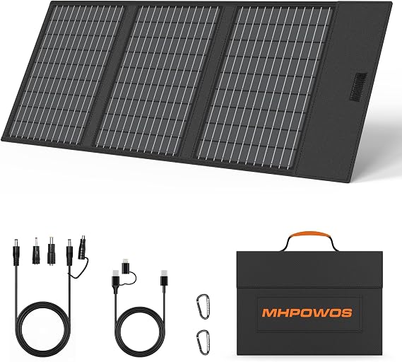 45W&220W Portable Solar Panel, Foldable Solar Panels Complete with Adjustable Kickstand