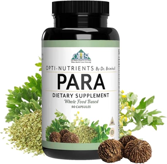 Optimal Health Systems Opti-para | Herbal GI & Microbial Balance Support Cleanse with Enzymes & Botanicals | Wormwood, Black Walnut, Pumpkin, Clove, Garlic, Aloe + | 90 Capsules