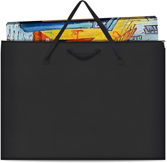 ZKOO Art Portfolio Bag, Light Weight Art Canvas Portfolio Case with Nylon Shoulder Strap, Carrying Storage Case for Artwork, Poster, Sketching, and Drawing (Compatible 18 * 24 Inch-Black)