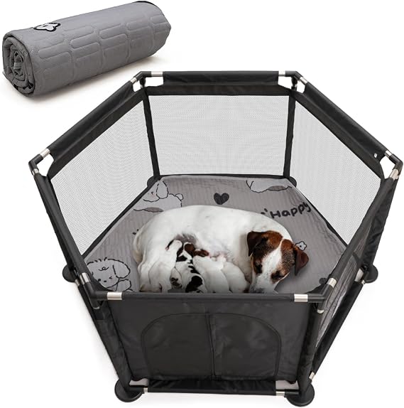 Hexagonal Whelping Box for Extra Tall Dog for Large Small Breed Dogs