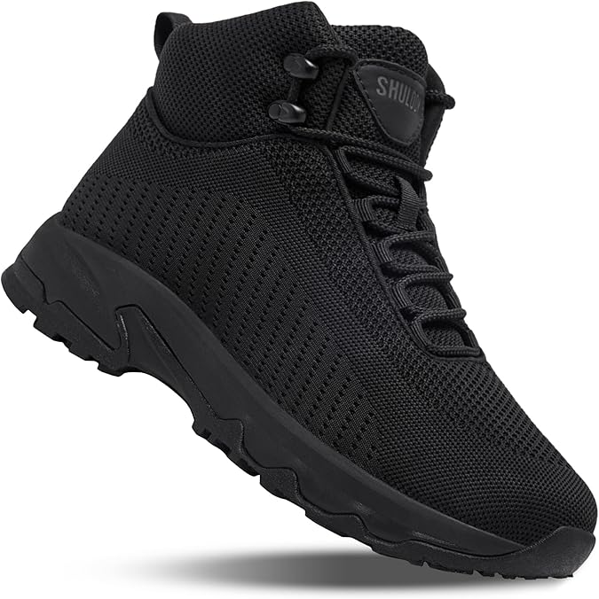 SHULOOK Non Slip Work Boots for Men Restaurant Kitchen Food Service Black