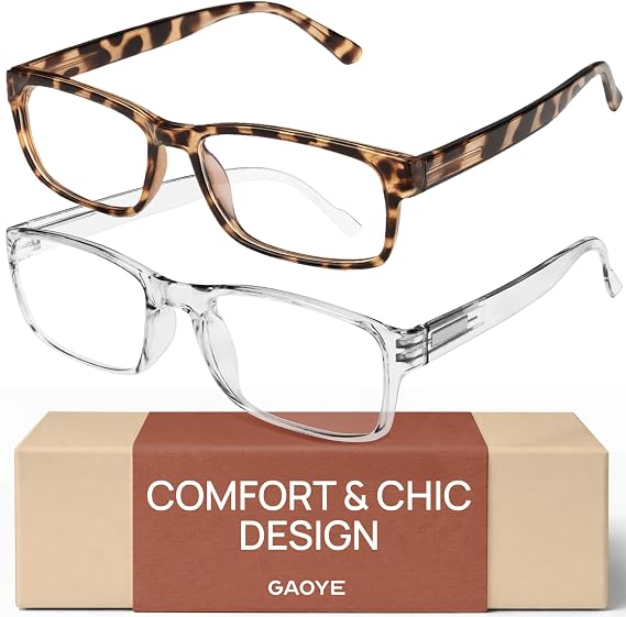 Gaoye - Blue-Light Filter, UV Protection - Readers with Rectangle Frames
