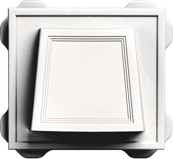 Builders Edge 140116774117 4" Hooded Dryer Vent 117, Bright White