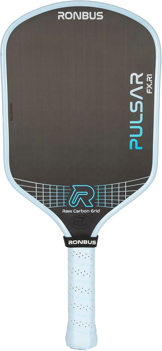 Ronbus Pulsar + Pulsar FX Thermoformed Raw Toray T700 Carbon Fiber Pickleball Paddle with 16 mm Polypropylene Honeycomb Core