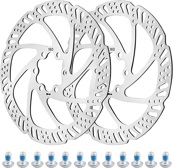 2PCS Bike Disc Brake Rotor 160mm - Stainless Steel Bicycle Brake Rotors
