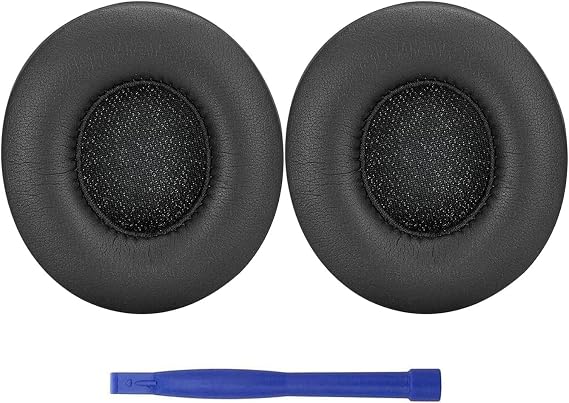 Beats Solo 3 ワイヤレスイヤーパッド交換用プロテインレザーメモリーフォームヘッドホンイヤーパッド イヤークッションパッド Beats by Dre Solo 3 Wireless & Solo 2ワイヤレスオーバーイヤーヘッドセット用 ブラック