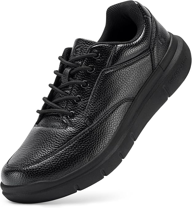 FitVille Men Wide Walking Shoes Casual Comfortable Dress Shoes Lightweight Arch Support Oxford Shoes Non-Slip Vegan Leather Business Sneakers