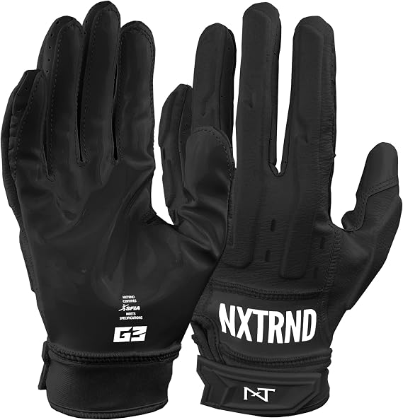Nxtrnd G3 Pro Padded Football Gloves, Sticky Padded Receiver & Lineman Gloves