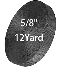 Nylon Webbing 5/8" 3/4" 1" 1-1/4" 1-1/2" 2" Wide, Heavyweight Webbing Strap 1 Inch 12 Yard, Nylon Straps for Indoor or Outdoor DIY Gear Repair, Pet Collars, Crafts