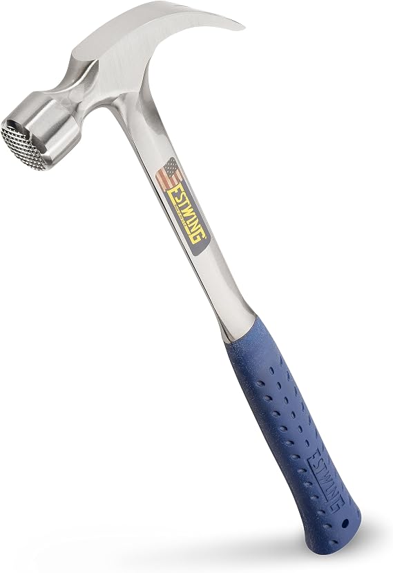 Estwing E3-22CM 22oz 16-inch Milled Face Framing Hammer with Vinyl Shock Reduction Grip