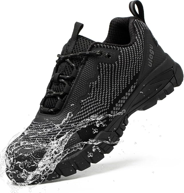 ulogu Steel Toe Shoes for Men Women Waterproof Non Slip Safety Work Shoes | Lightweight Breathable Slip Resistant Tennis Sneakers Composite Toe