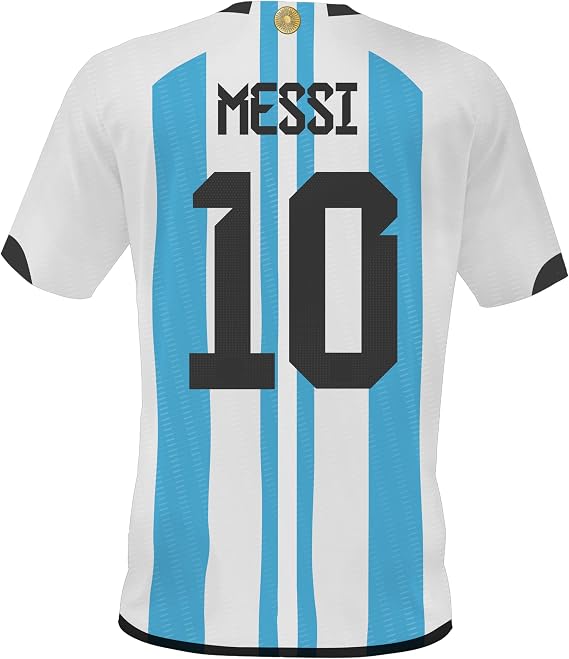 Messi Argentina Soccer Jersey #10 Copa Mundial, World Cup Retro, Camiseta Argentina Numero 10, The G.O.A.T Jersey, Futbol (US, Alpha, Small, Regular, Regular, Albiceleste)