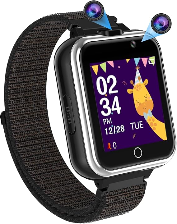 PTHTECHUS Smart Watch for Kids with MP3 Music Double Cameras Video Player 24 of Games Recorder Pedometer Alarm Clock Calculator Flashlight Watch Toys Gifts for 4-12 Age Boys Girls