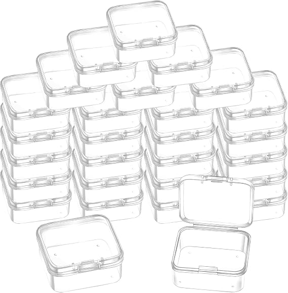 24 Pcs Mini Storage Boxes, Small Plastic Organizers, Clear Bead Containers