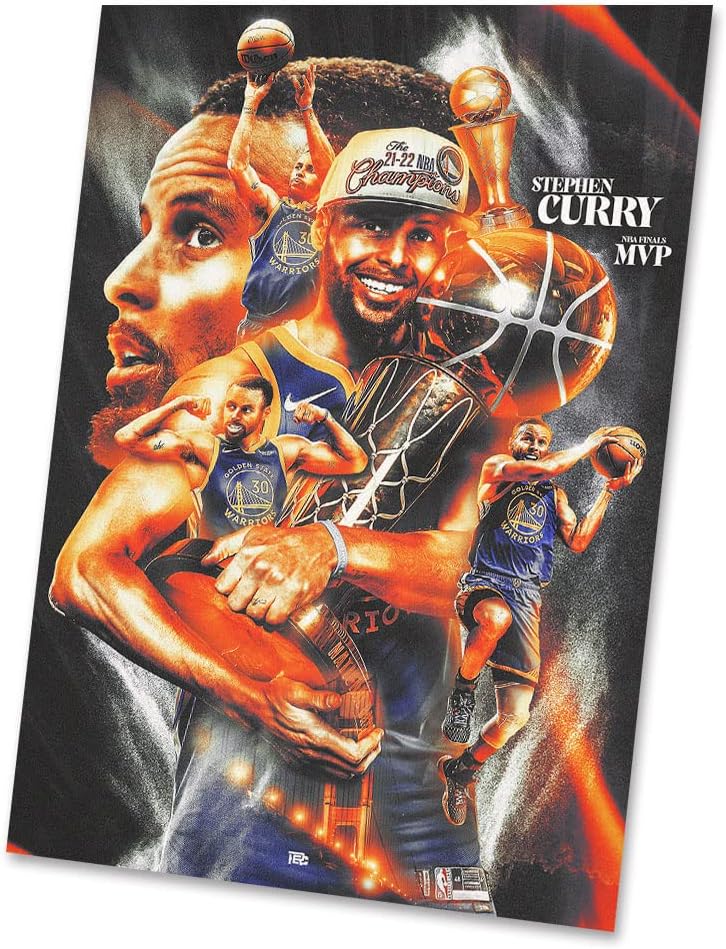 KANCAIGOU Stephen Curry 2022 Finals MVP Super Basketball Star Canvas Poster Prints Wall Art poster Modern Home Decor GK721 N,24x36inch Unframed