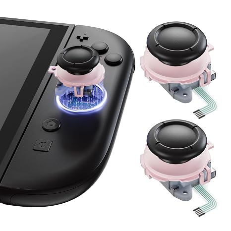 eXtremeRate Replacement 3D Joystick for Nintendo Switch 2 JoyCon, Controller Left Right Analog Stick Thumbsticks with Repair Tools for JoyCon 2, Multi-Color Options - Cherry Blossoms Pink