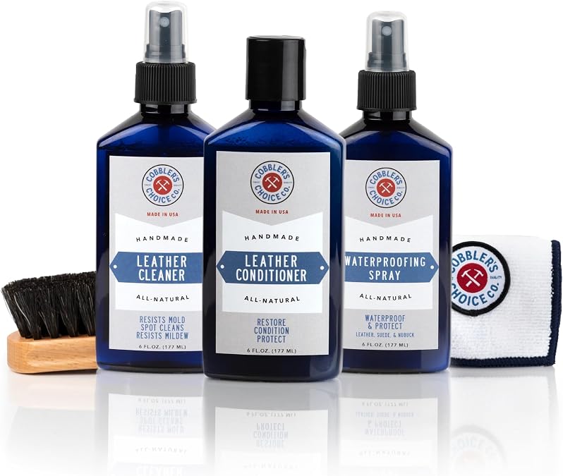 Cobbler's Choice Essential Leather Care Kit - Complete Shoe & Boot Care Kit