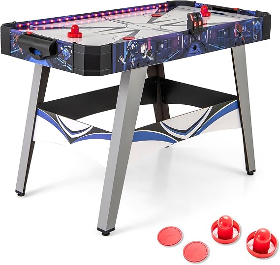 KOTEK 54" Air Hockey Table, Light-Up Table Hockey w/Digital Led Scoreboard