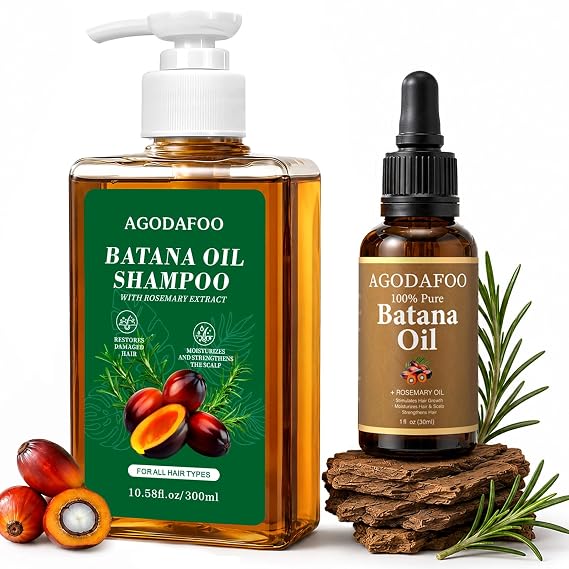 Batana Oil Shampoo & Batana Oil for Hair Growth Set, Reduces Hair Loss