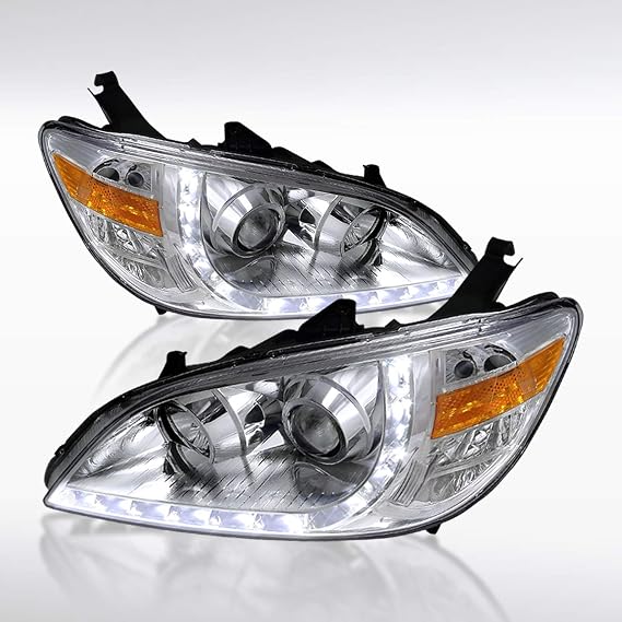 Autozensation Headlights For 2004-2005 Honda Civic Chrome Left+Right
