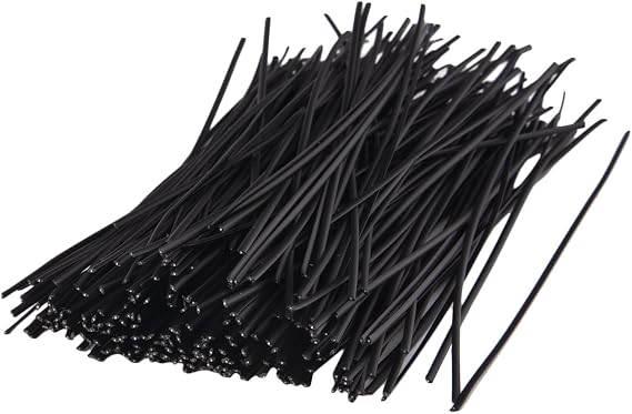 Sunmns 250 Piece Metallic Twist Cable Cord Wire Ties Reusable Fastening (6 Inch, Black)