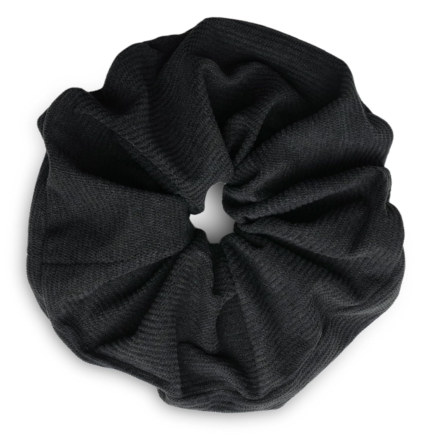 Hair Scrunchie Corduroy Fabric Elastics 18 cm Large Hair Bobbles Thick Soft Comfortable Cord Fabric Scrunchies Ponytail Holder Winter Hair Bobble for Women Thick Long Hair (Black)