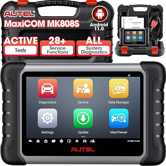 Autel MaxiCOM MK808S All Systems Diagnostic Tool Bidirectional OBD2 Scanner | Same As MK808BT PRO MX808S MK808Z MK900, 28+ Service, 3000+ Active Tests, Injector Coding/EPB/BMS/SAS/TPMS/AutoVIN/ABS