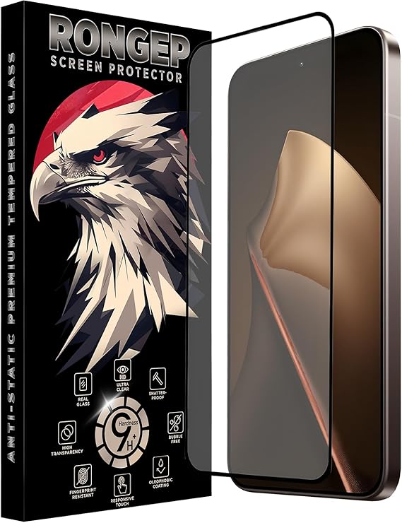 Rongep [Full-Glass] Xiaomi 15T Pro için Ekran Koruyucu 9H Sertlikte Anti-Static Temperli Cam 15 T Pro Ekran Görüntü ve Dokunmayı Etkilemeyen Çizik ve Darbelere Karşı Xiaomi 15T Pro Ekran Koruyucu