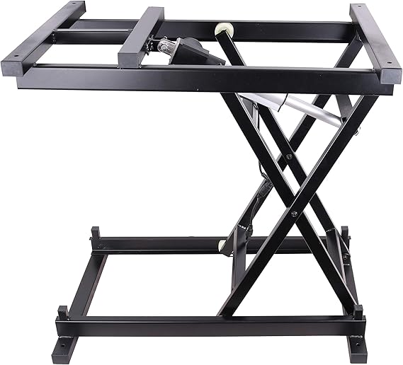 30'' Electric Manual Control Dining Table Coffee Table Lift,Black,110V-240V,Working Platform Computer Desk Electronic Scissor Lift with 2 USB Charger Ports,200LBS Weight Capacity