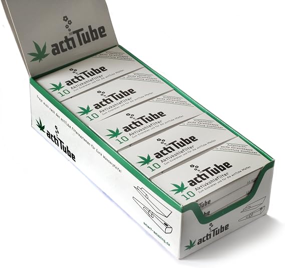 actiTube - Activated Charcoal Filters for Rolling 9mm - 1 Box = 250 Filters