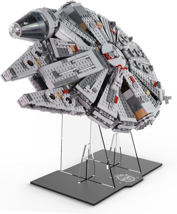 Acrylic Display Stand for Lego Millennium Falcon 75105 Star Wars Building Block Model Set,Transparent Clear Display Holder,Vertical Durable Stable Display Bracket (Stand Only, No Bricks)