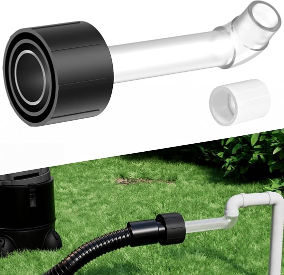 AC Drain Line Unclogger, HVAC to PVC AC Drain Line Cleaner Tool | 3/4" PVC Adapter Included, Universal AC Drain Line Vacuum Adapter, Clear Visibility Evacuation Tool - Black