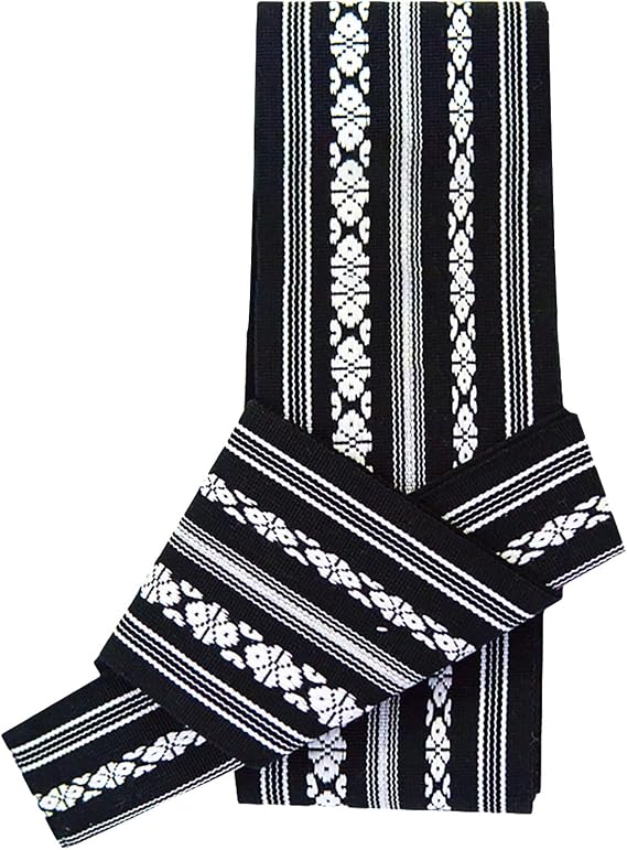 Japanese Samurai Obi Belt Hook & Loop Kimono Waist Belt Costume Black