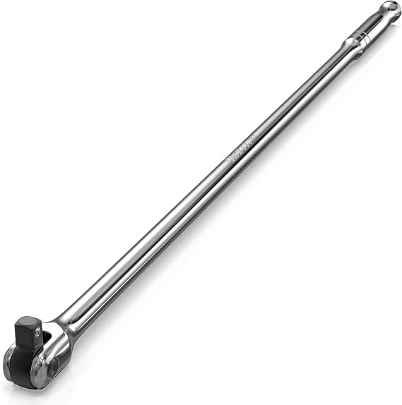 Olsa Tools Breaker Bar - 1/2-Inch Drive - 25" Length with 180 Flex Head - Spring-Loaded Ball - Heavy-Duty Cr-V Steel - Ideal for Automotive, Nuts, and Bolts - Part: 1276
