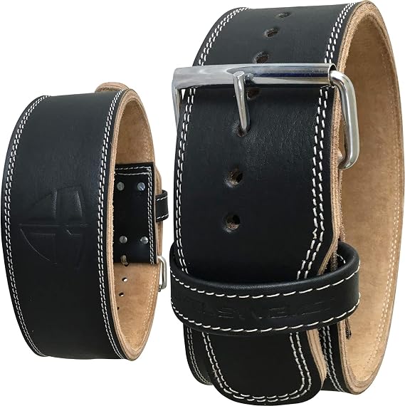 Steel Sweat Weight Lifting Belt - 4 Inches Wide by 10mm - Single Prong Powerlifting Belt that's Heavy Duty - Genuine Cowhide Leather - X-Large Texus
