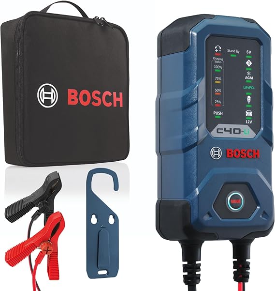 BOSCH C40-Li: 5A 6V/12V Next-Gen Battery Charger for Lead-Acid & Lithium