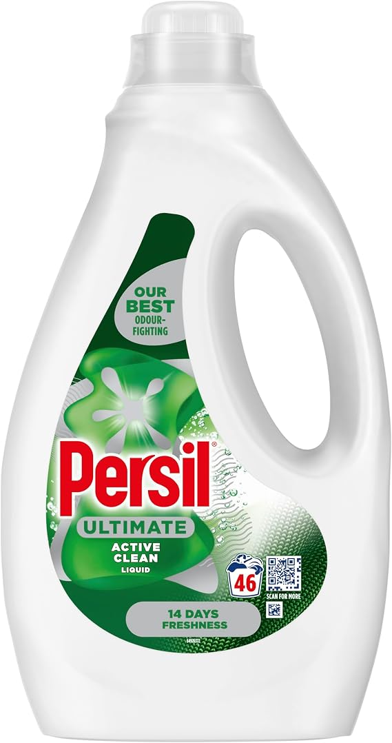 Persil Ultimate Active Clean Liquid Detergent our best odour-fighting for outstanding stain removal and 14 days of freshness 46 washes (1.242 L)