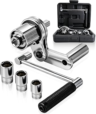 Torque Multiplier Set, Heavy Duty 12 Drive Torque Multiplier Wrench - 1:16 Labor Saving Lug Nut Removal Tool with 17mm, 19mm, 21mm Sockets for Tire Repair, Mechanics & DIY Enthusiasts