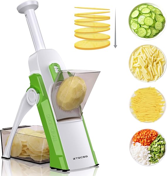 Safe Mandoline Slicer for Kitchen, Vegetable & Food Cutter, Easy to Clean