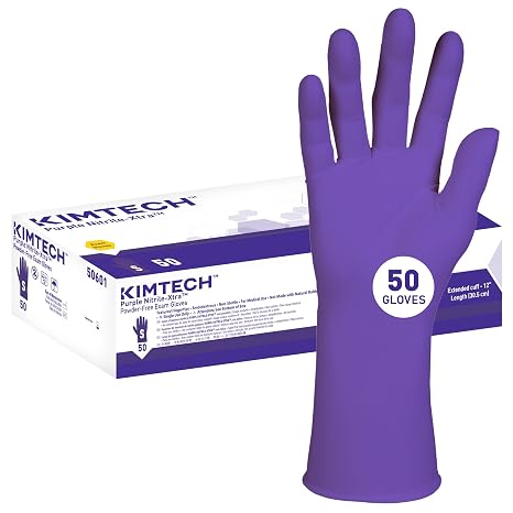 KimtechTM Purple Nitrile-XtraTM Exam Gloves (50601), 5.9 Mil, Ambidextrous, 12", S (50 Gloves/Box)