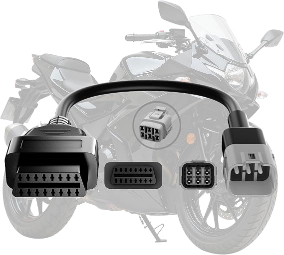Motorcycle OBD2 Adapter Cable for Delphi Motorcycles OBD Diagnostic Cable 6Pin to 16Pin